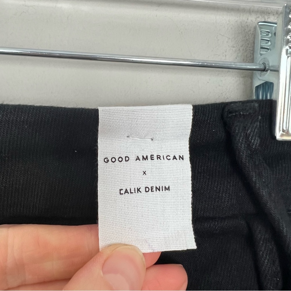 NWT Good American x Calik Denim Always Fits Good Legs Skinny Jeans Black size 6 - Picture 10 of 13